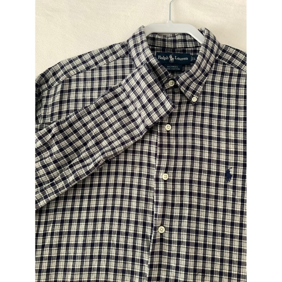 Ralph Lauren Checkered Button Down Shirt Long Sleeve Cotton Casual Size L - Picture 6 of 7